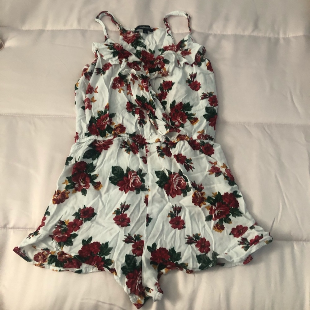 White Floral romper